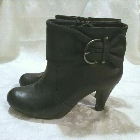 Charming Charlie Bow Trimmed Vegan Leather Boots - Picture 2 of 6